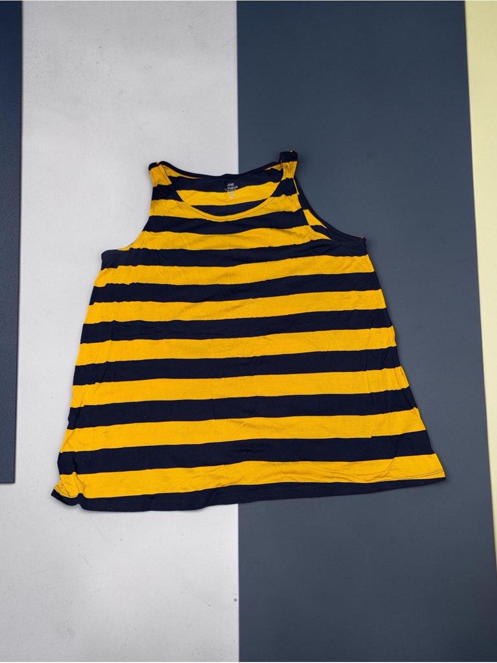 GAP Woman’s  Tank Top - Yellow & Navy Stripes (XL)